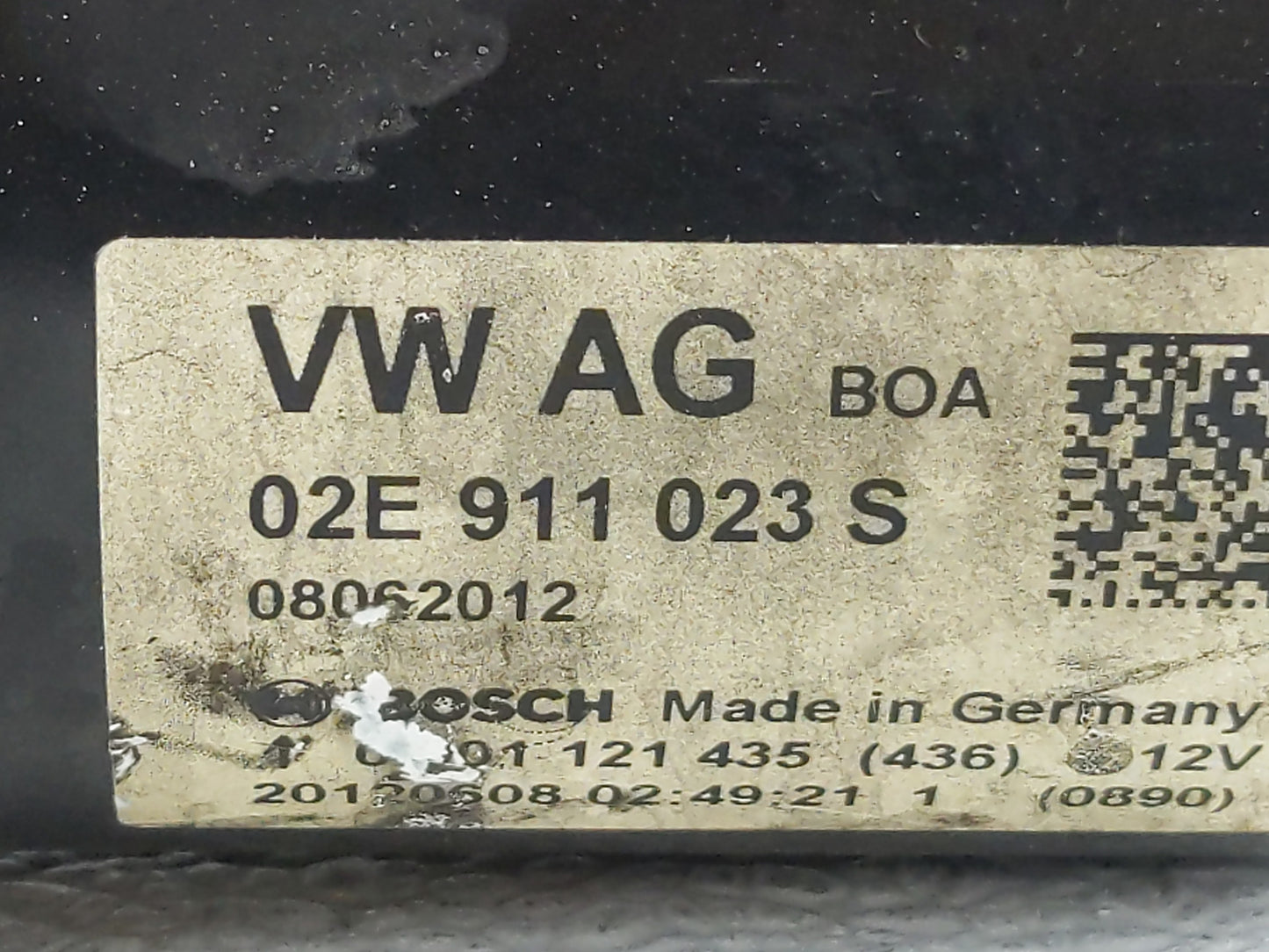 2009-2017 Volkswagen Cc Car Starter Motor Solenoid OEM P/N:02E 911 023 S Fits OEM Used Auto Parts - Oemusedautoparts1.com