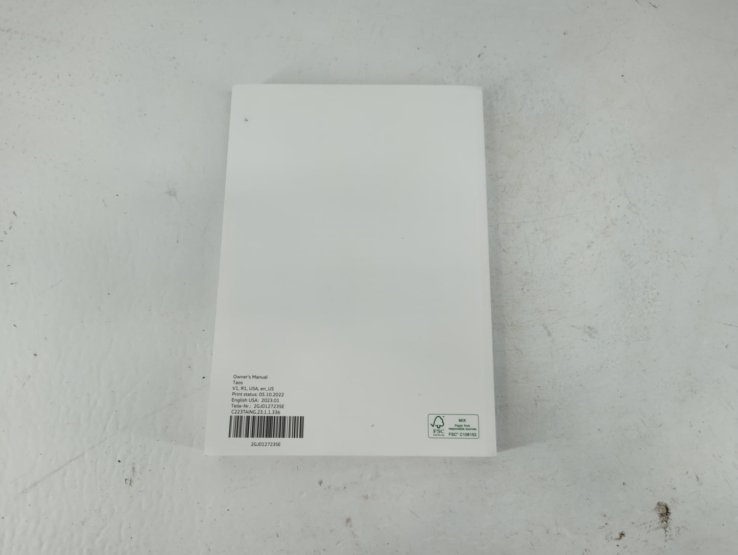 2013 Volkswagen Taos Owners Manual Book Guide P/N:2GJ012723SE OEM Used Auto Parts - Oemusedautoparts1.com