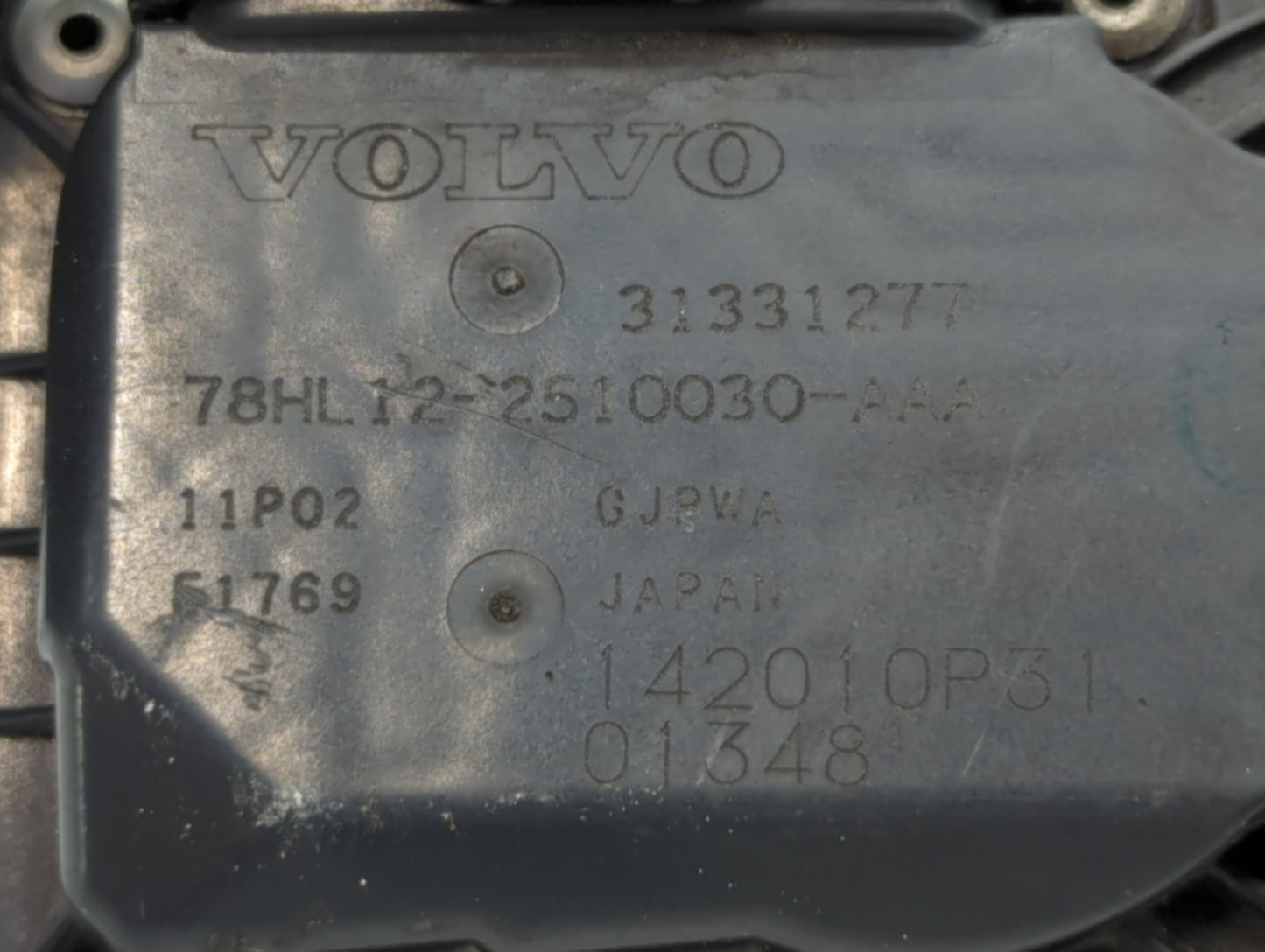 2015-2016 Volvo V60 Throttle Body P/N:31331277 Fits Fits 2013 2014 2015 2016 OEM Used Auto Parts - Oemusedautoparts1.com