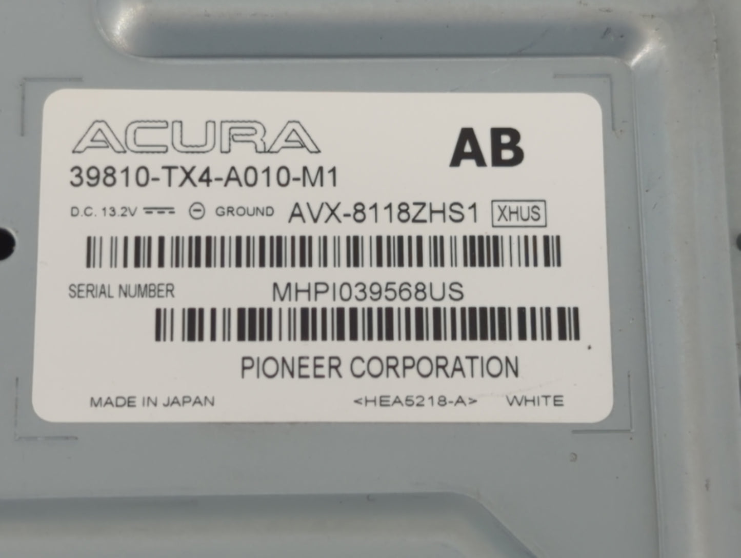 2014 Acura Rdx Radio AM FM Cd Player Receiver Replacement P/N:39810-TX4-A010-M1 Fits OEM Used Auto Parts - Oemusedautoparts1