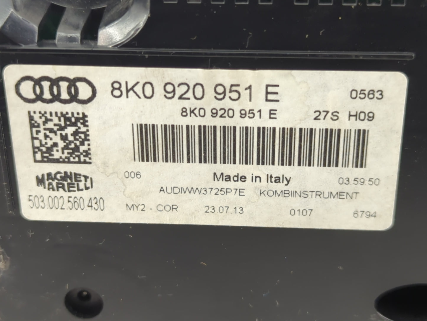 2013-2016 Audi A4 Instrument Cluster Speedometer Gauges P/N:8K0 920 951 E Fits Fits 2013 2014 2015 2016 OEM Used Auto Parts