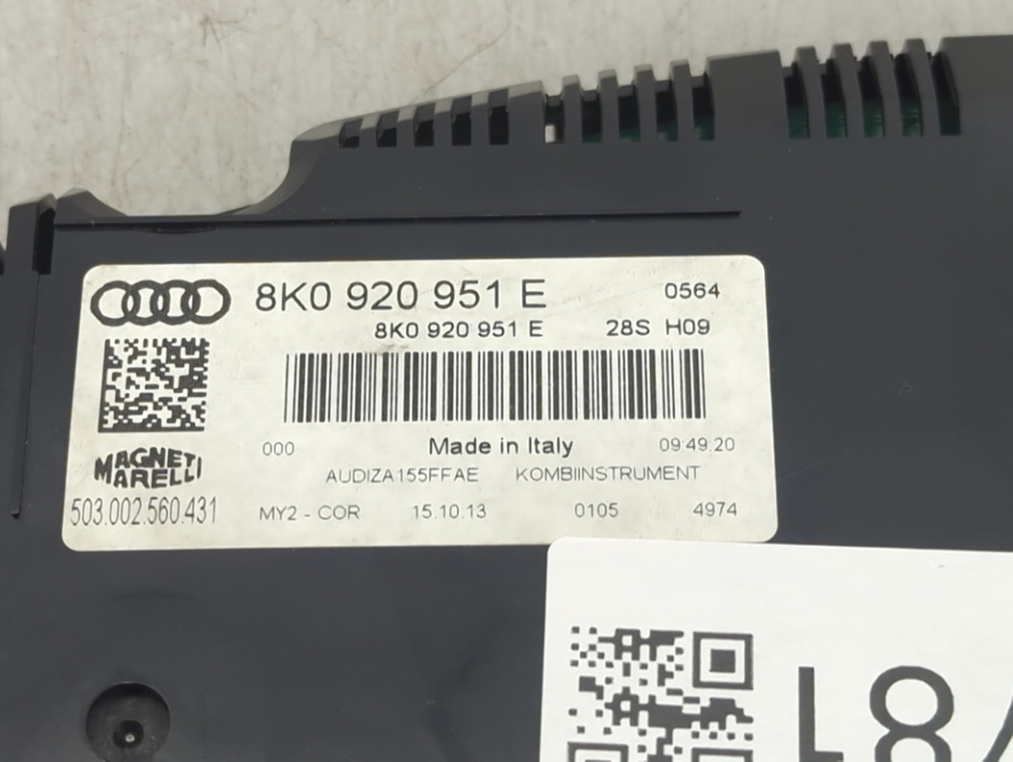 2013-2016 Audi A4 Instrument Cluster Speedometer Gauges P/N:8K0920951E 503002560431 Miles: Fits Fits 2013 2014 2015 2016 OEM