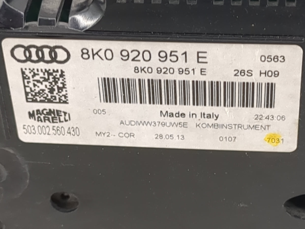 2013-2016 Audi A4 Instrument Cluster Speedometer Gauges P/N:8K0920951E 503.002.560.430 Miles: Fits Fits 2013 2014 2015 2016