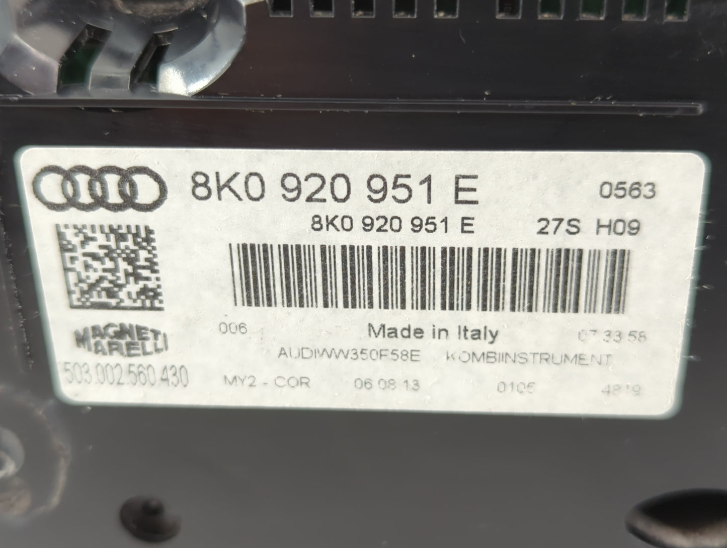 2013-2016 Audi A4 Instrument Cluster Speedometer Gauges P/N:8K0 920 951 E Fits Fits 2013 2014 2015 2016 OEM Used Auto Parts