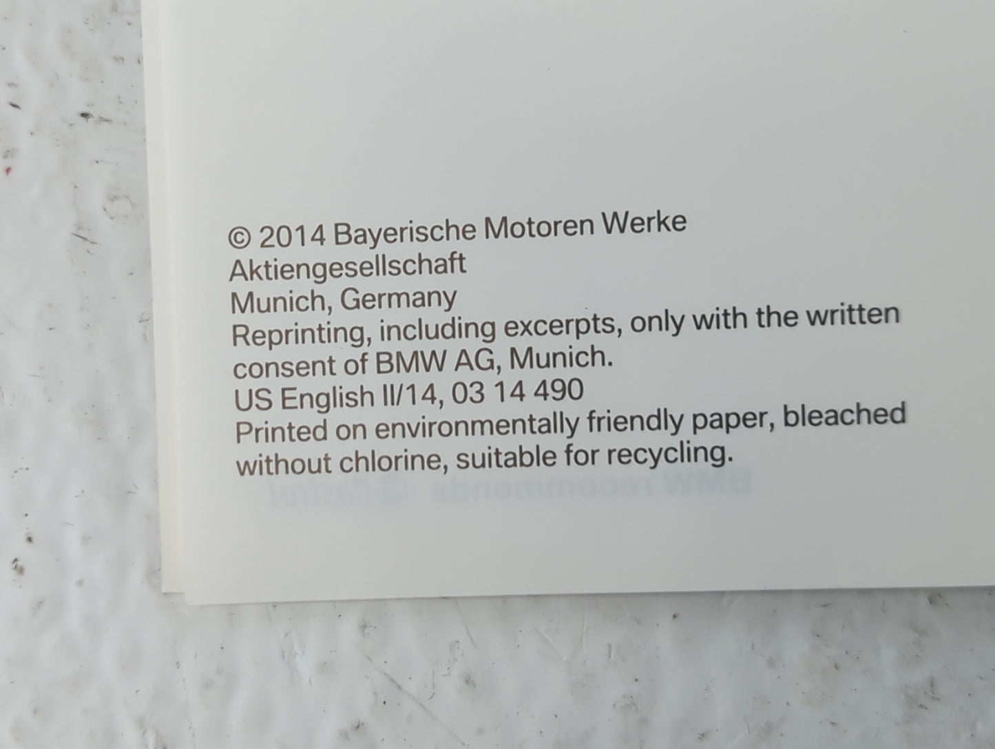 2014 Bmw X4 Owners Manual Book Guide OEM Used Auto Parts - Oemusedautoparts1.com