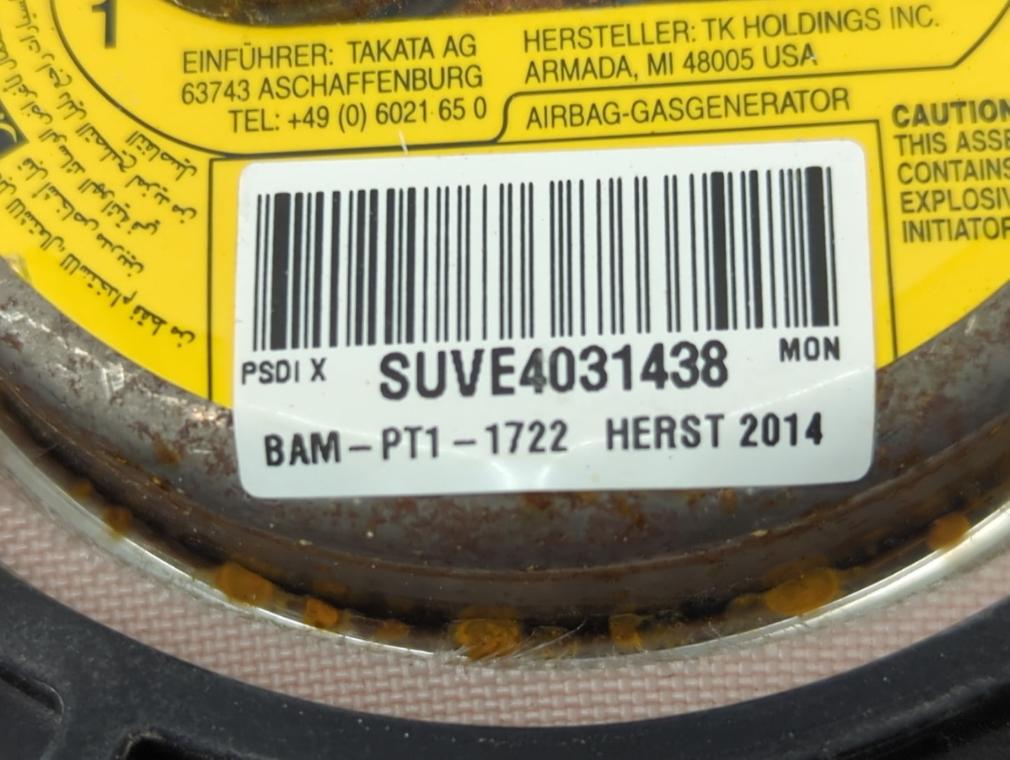 2012-2015 Chevrolet Camaro Air Bag Driver Left Steering Wheel Mounted - Oemusedautoparts1.com