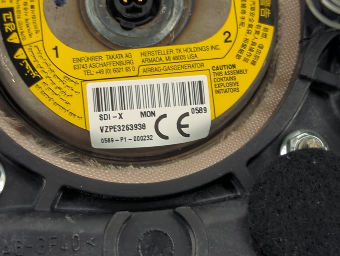 2013-2016 Chevrolet Cruze Air Bag Driver Left Steering Wheel Mounted P/N:95115462 4710000000000X Fits Fits 2013 2014 2015 20