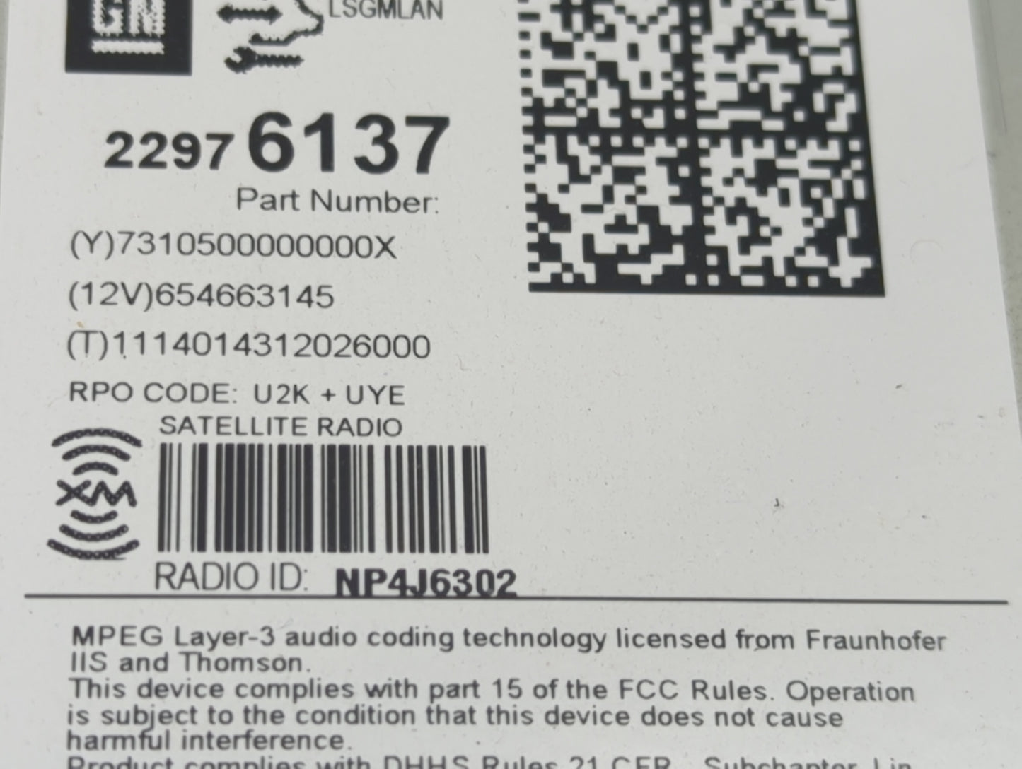 2013-2016 Chevrolet Cruze Radio AM FM Cd Player Receiver Replacement P/N:22976137 654663145 Fits Fits 2013 2014 2015 2016 OE