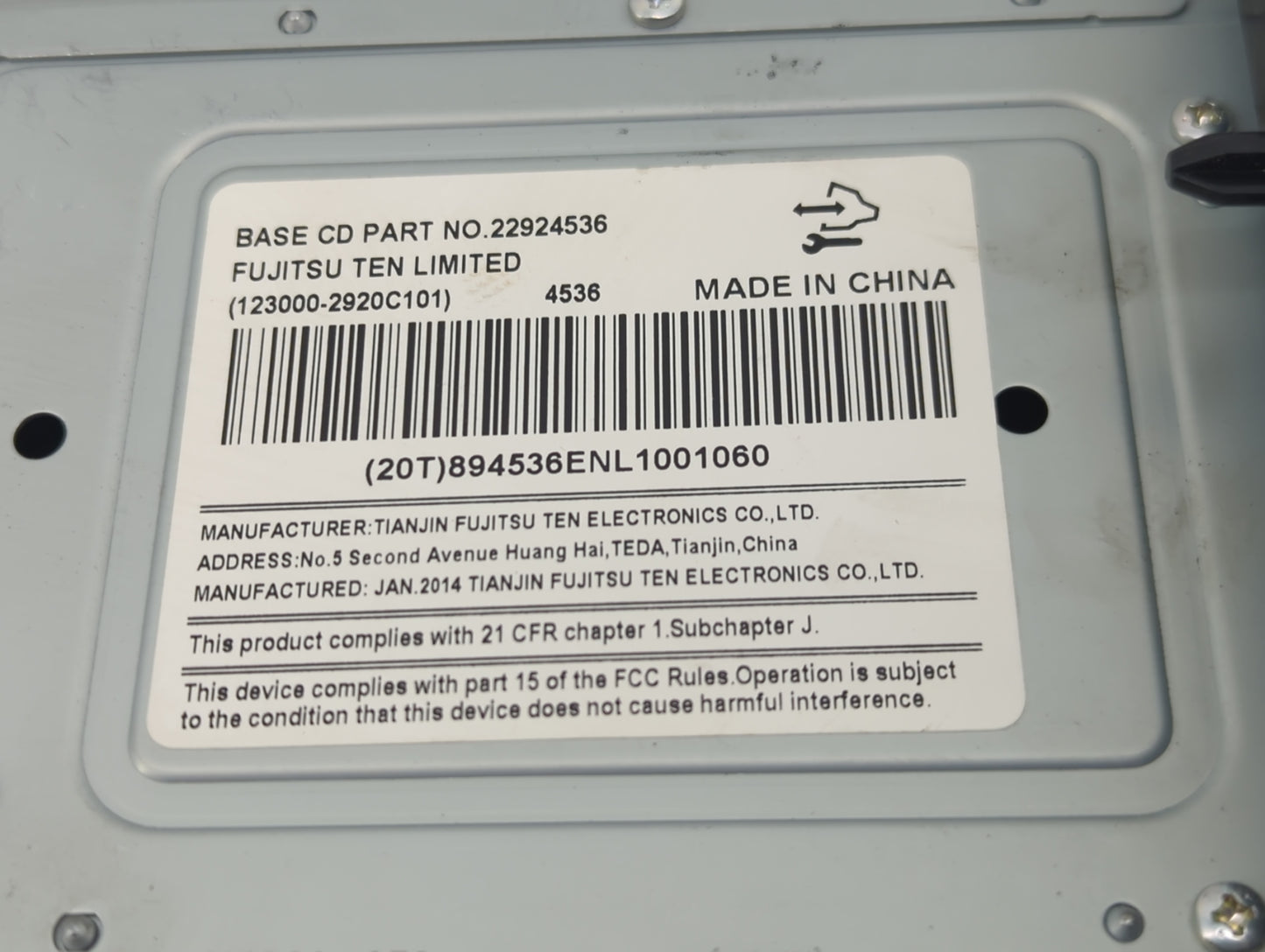 2009-2016 Chevrolet Impala Radio AM FM Cd Player Receiver Replacement P/N:22924536 Fits OEM Used Auto Parts - Oemusedautopar