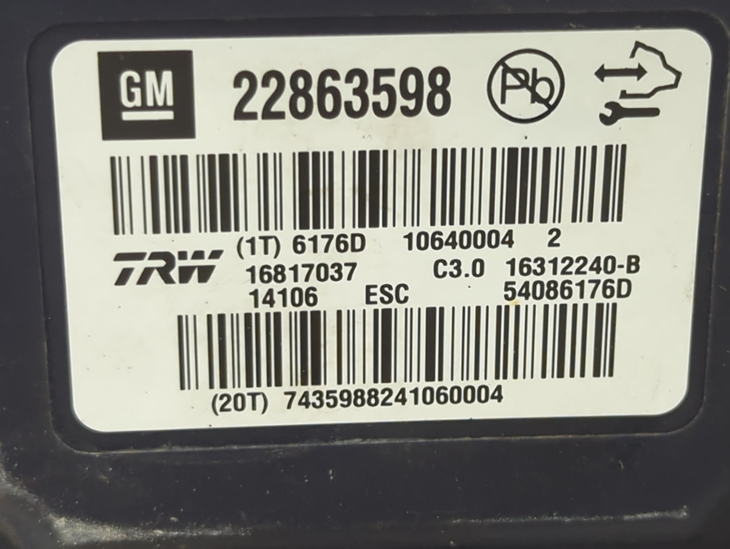 2013-2016 Chevrolet Malibu ABS Pump Control Module Replacement Fits Fits 2012 2013 2014 2015 2016 OEM Used Auto Parts - Oemu
