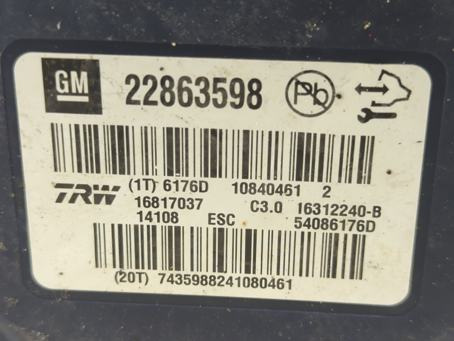 2013-2016 Chevrolet Malibu ABS Pump Control Module Replacement P/N:22863598 Fits Fits 2012 2013 2014 2015 2016 OEM Used Auto