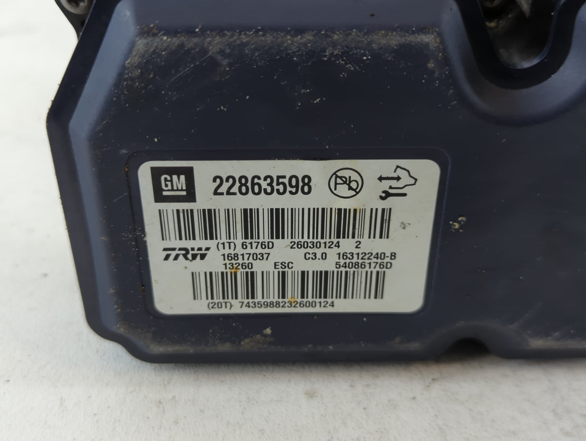 2013-2016 Chevrolet Malibu Anti-Lock Brake ABS Pump Module Actuator OEM P/N:22863598 Fits Fits 2012 2013 2014 2015 2016 OEM
