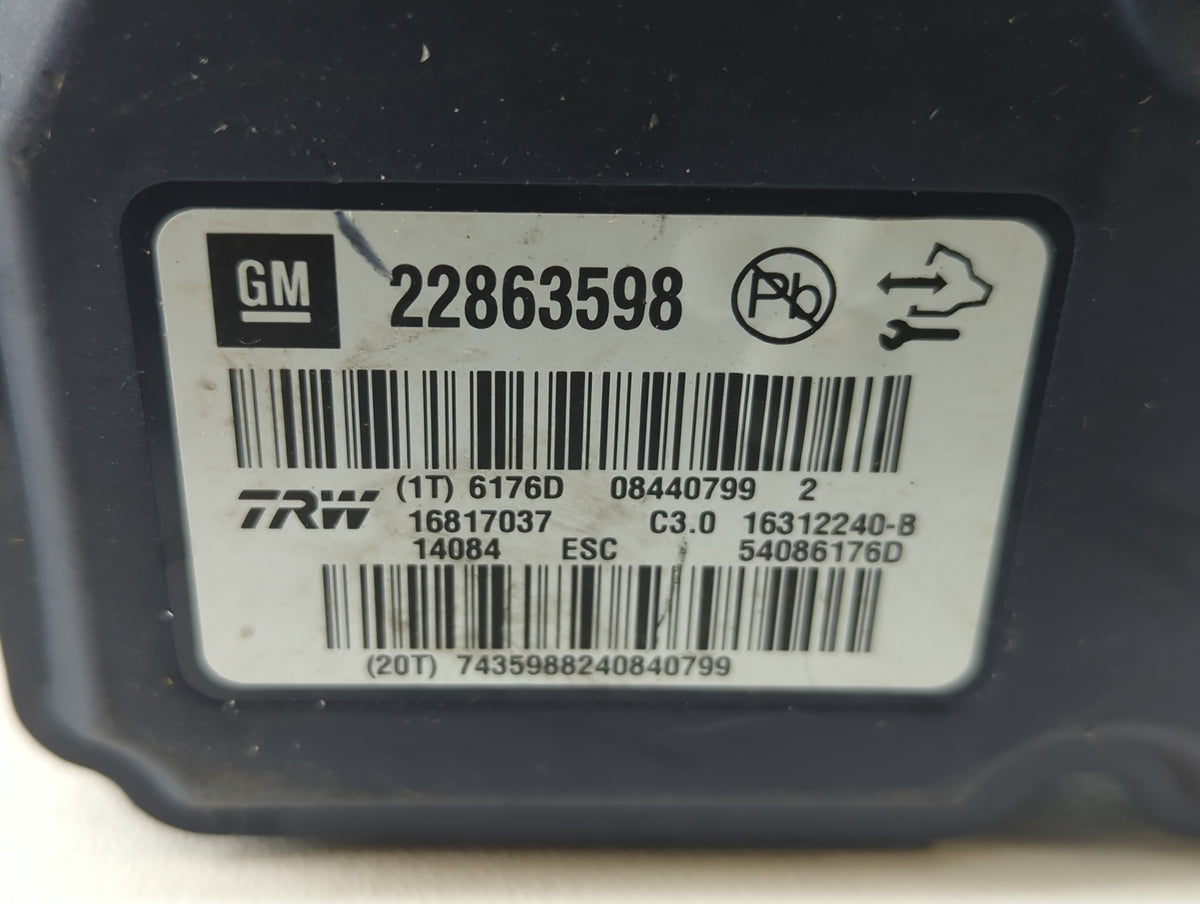 2013-2016 Chevrolet Malibu Anti-Lock Brake ABS Pump Module Actuator OEM P/N:22863598 Fits Fits 2012 2013 2014 2015 2016 OEM