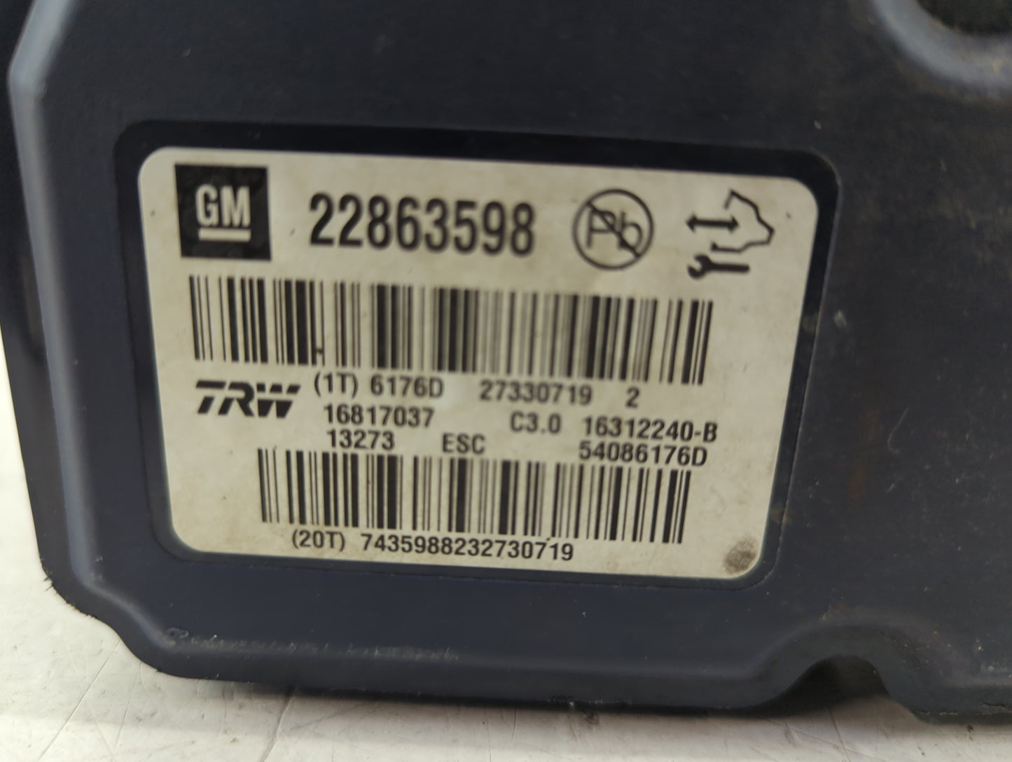 2013-2016 Chevrolet Malibu Anti-Lock Brake ABS Pump Module Actuator OEM P/N:22863598 16817037 Fits Fits 2012 2013 2014 2015