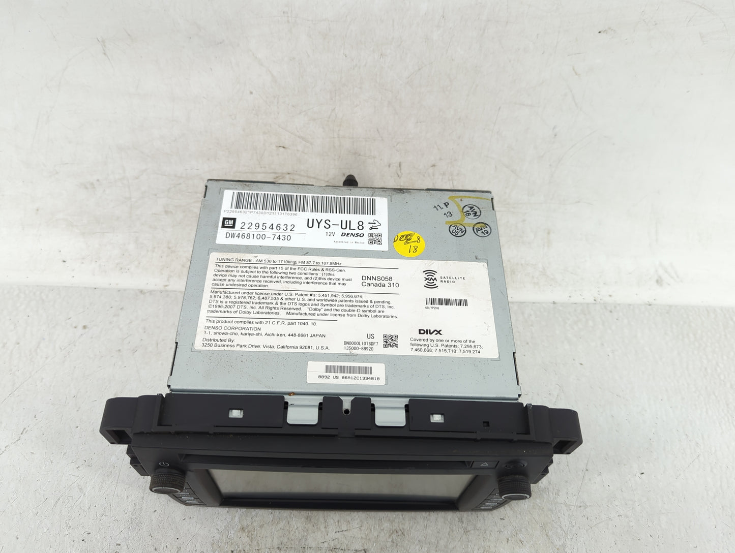 2012-2014 Chevrolet Tahoe Radio AM FM Cd Player Receiver Replacement P/N:22954632 Fits Fits 2012 2013 2014 OEM Used Auto Par