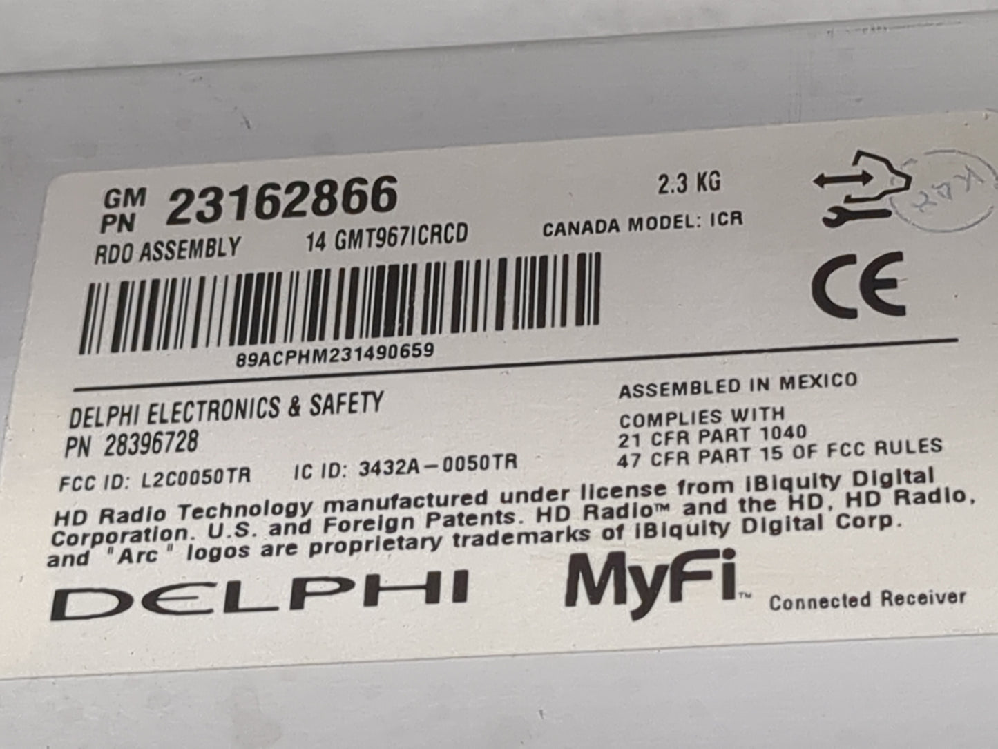 2013-2014 Chevrolet Traverse Radio AM FM Cd Player Receiver Replacement P/N:23162866 28396728, L2C0050TR Fits Fits 2013 2014