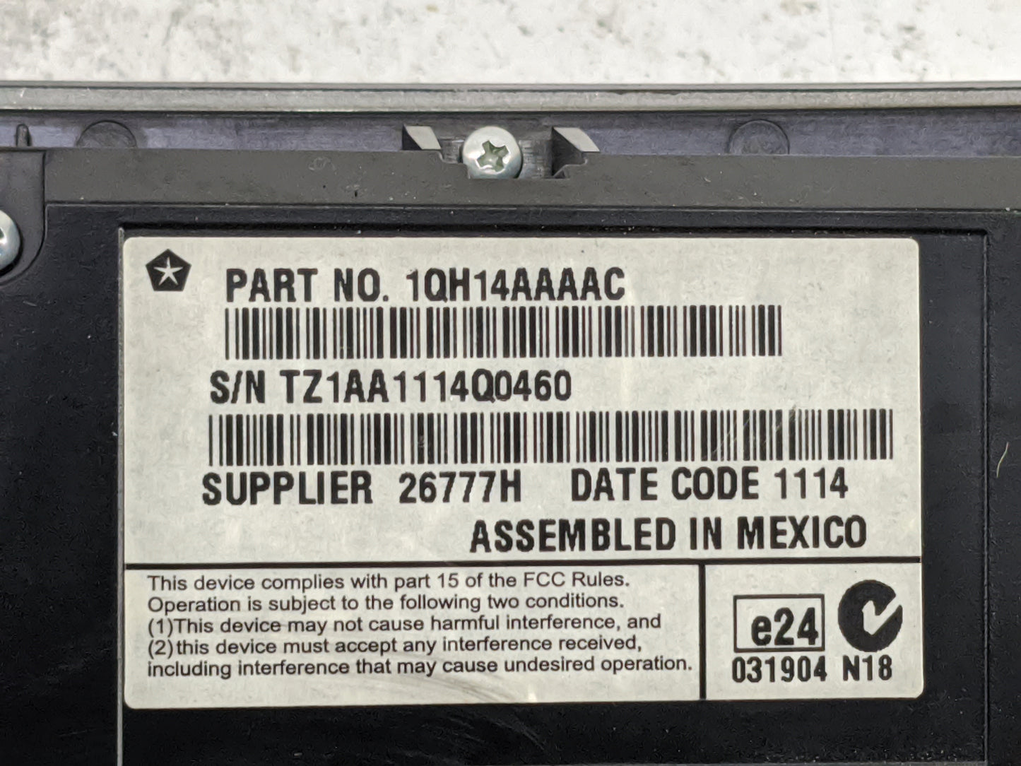 2013-2014 Chrysler 300 Climate Control Module Temperature AC/Heater Replacement P/N:1QH14AAAAC TZ1AA1114Q0460 Fits Fits 2013