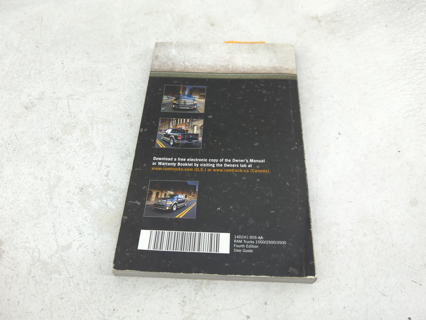 2014 Dodge Ram 1500 Owners Manual Book Guide P/N:14D241-926-AA OEM Used Auto Parts - Oemusedautoparts1.com