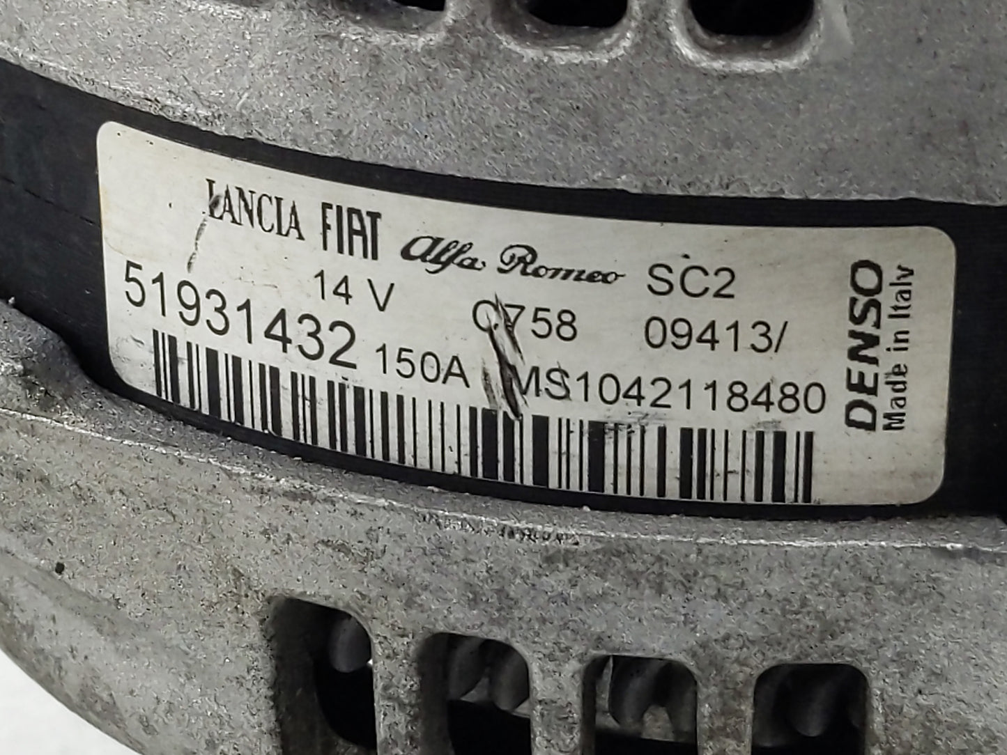 2014-2017 Fiat 500 Alternator Replacement Generator Charging Assembly Engine OEM P/N:51931432 Fits Fits 2014 2015 2016 2017