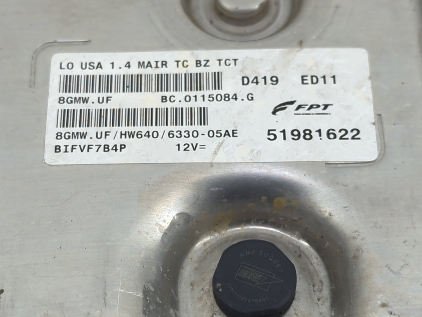2014-2017 Fiat 500 PCM Engine Control Computer ECU ECM PCU OEM P/N:BC.0115084.G 51981622, BIFVF7B4P Fits Fits 2014 2015 2016