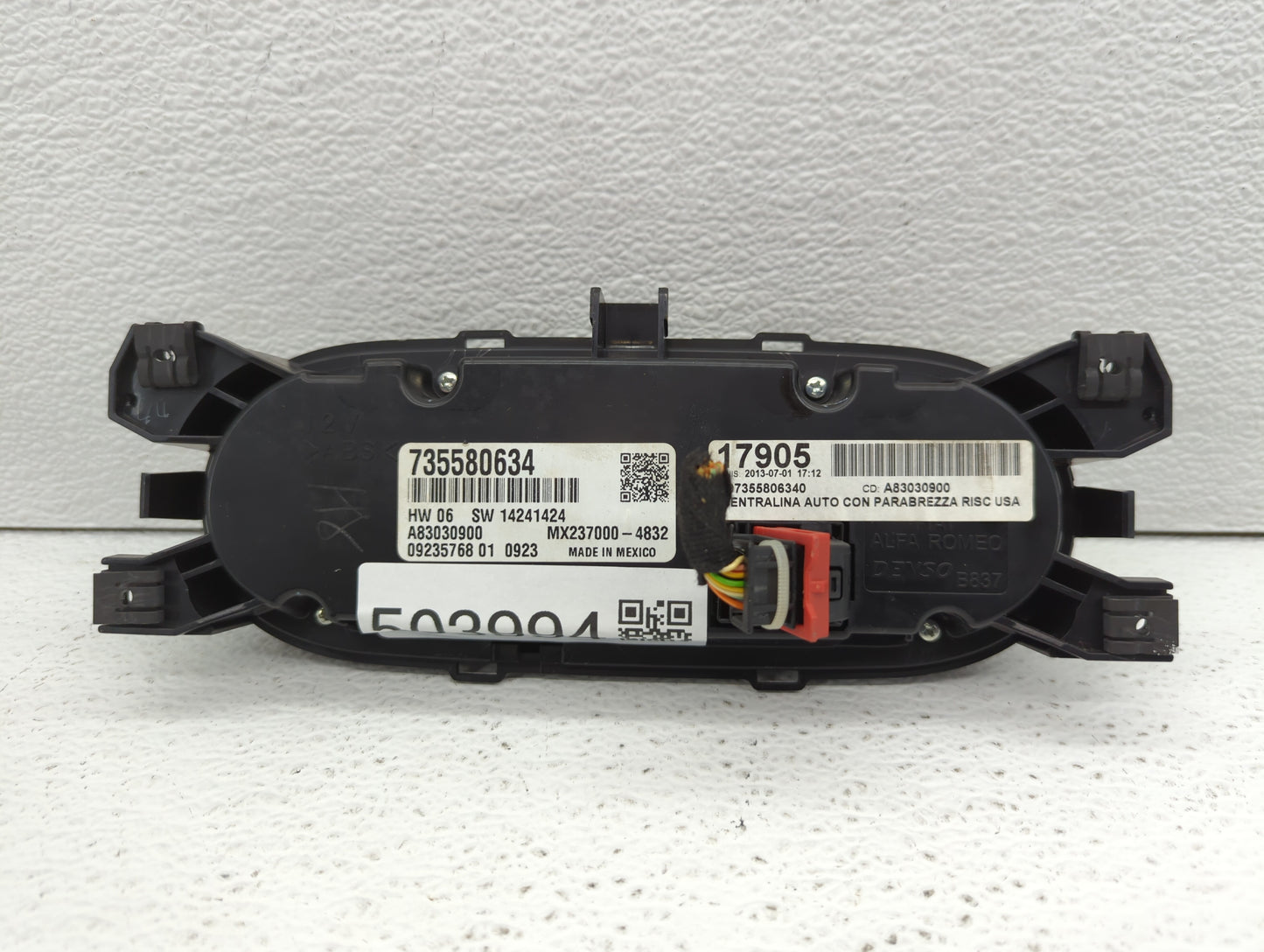 2014 Fiat 500 Climate Control Module Temperature AC/Heater Replacement P/N:838792Z 735580634, 735557283 Fits OEM Used Auto P