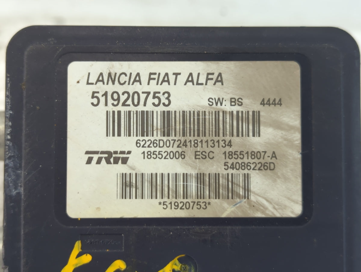 2014-2017 Fiat 500 Anti-Lock Brake ABS Pump Module Actuator OEM P/N:54086226D 18552006 ESC, 51920753 Fits Fits 2014 2015 201