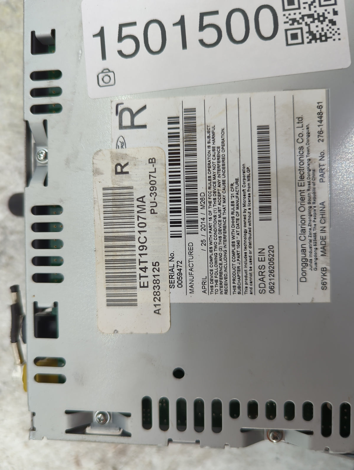 2014 Ford Edge Radio AM FM Cd Player Receiver Replacement P/N:PU-3907L-B ET4T19C107MA, 276-1448-61 Fits Fits 2015 OEM Used A
