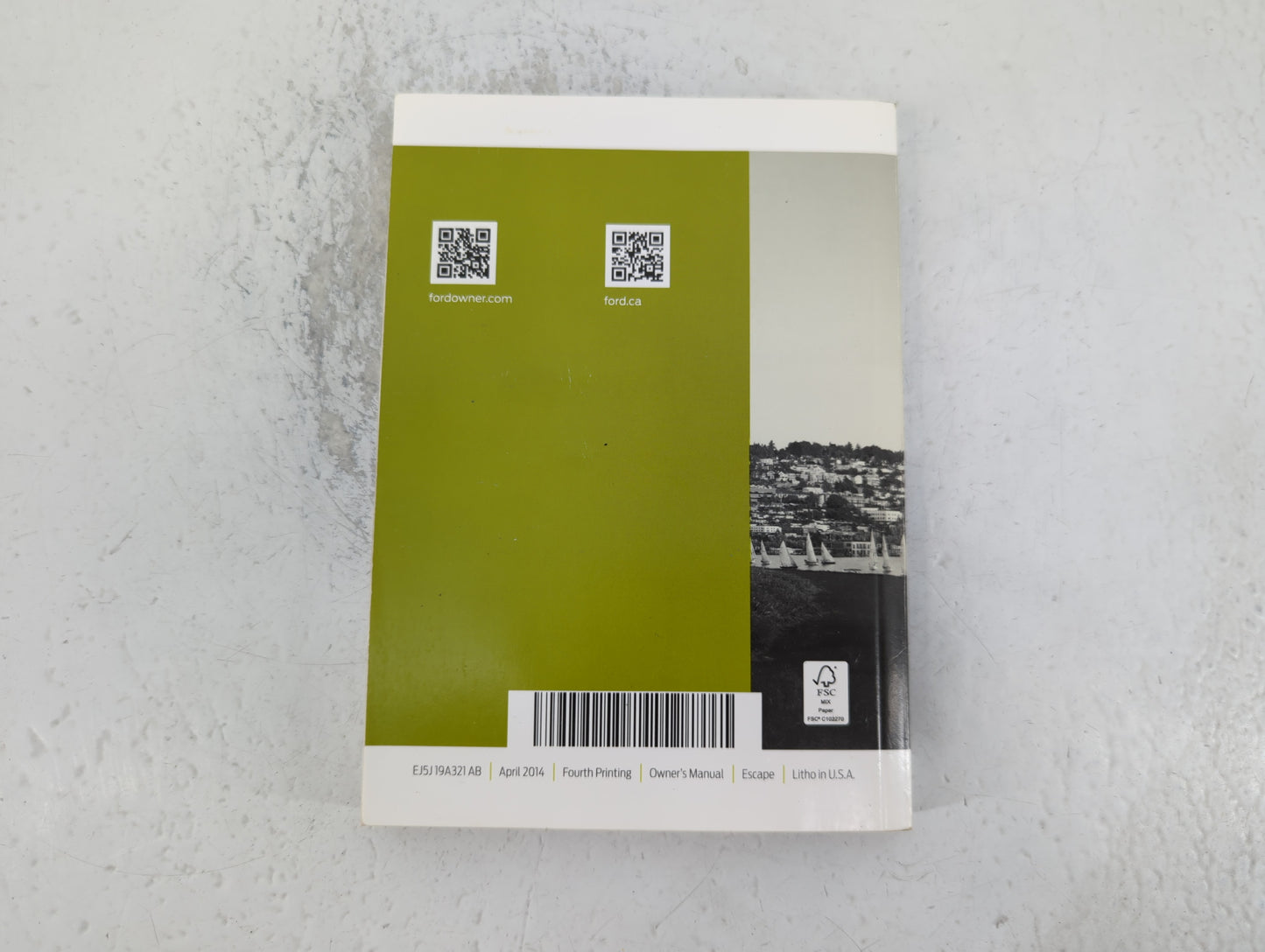 2014 Ford Escape Owners Manual Book Guide P/N:EJ5J 19A321 AB OEM Used Auto Parts - Oemusedautoparts1.com