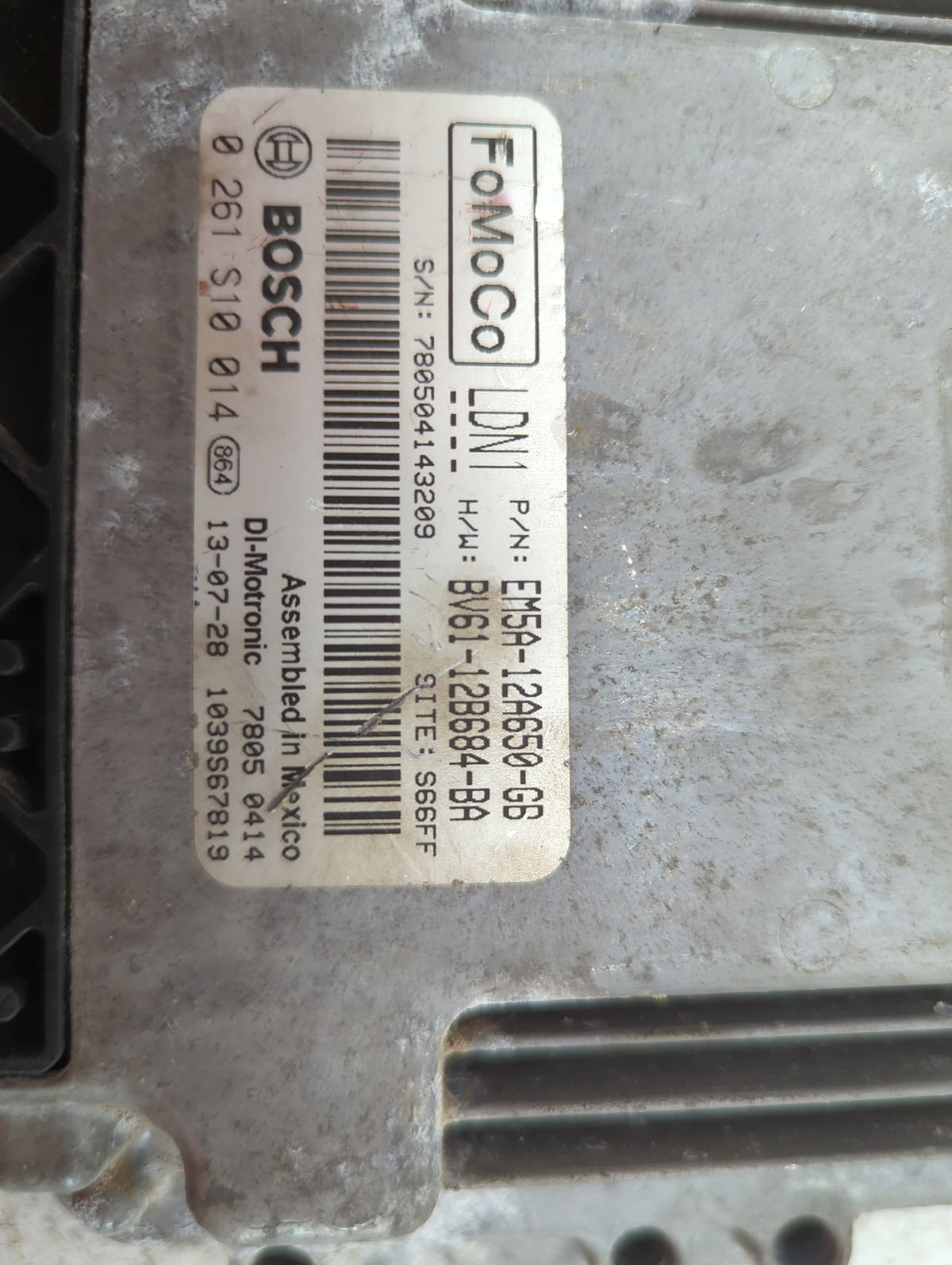 2014 Ford Focus PCM Engine Control Computer ECU ECM PCU OEM P/N:EM5A-12A650-GB BV61-12B684-BA, 0261S10014 Fits OEM Used Auto