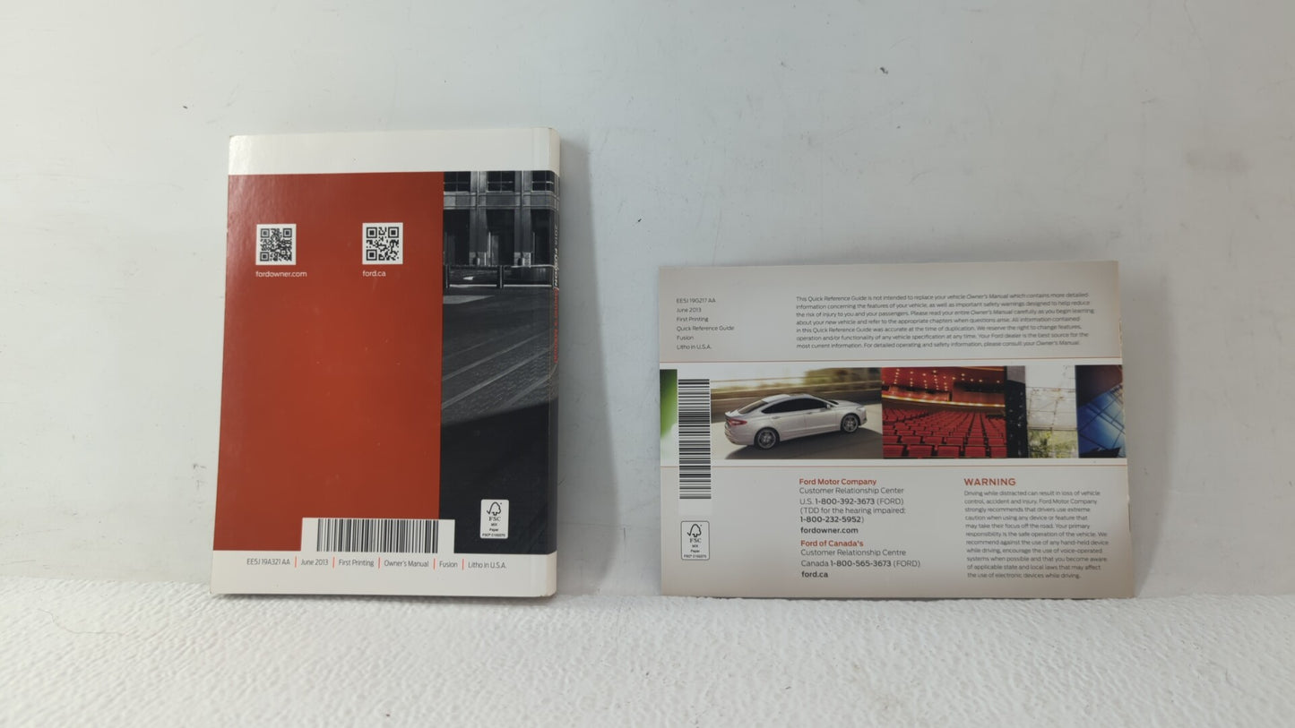 2014 Ford Fusion Owners Manual Book Guide OEM Used Auto Parts - Oemusedautoparts1.com