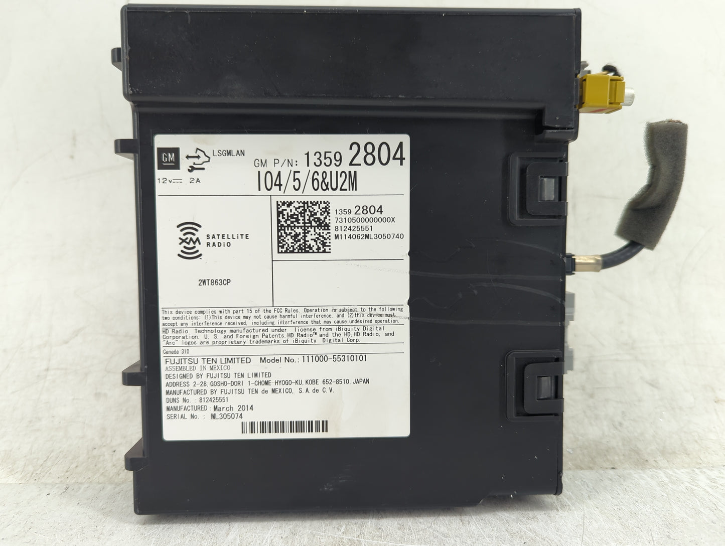 2014-2015 Gmc Sierra Radio AM FM Cd Player Receiver Replacement P/N:13592804 111000-55310101 Fits Fits 2013 2014 2015 OEM Us