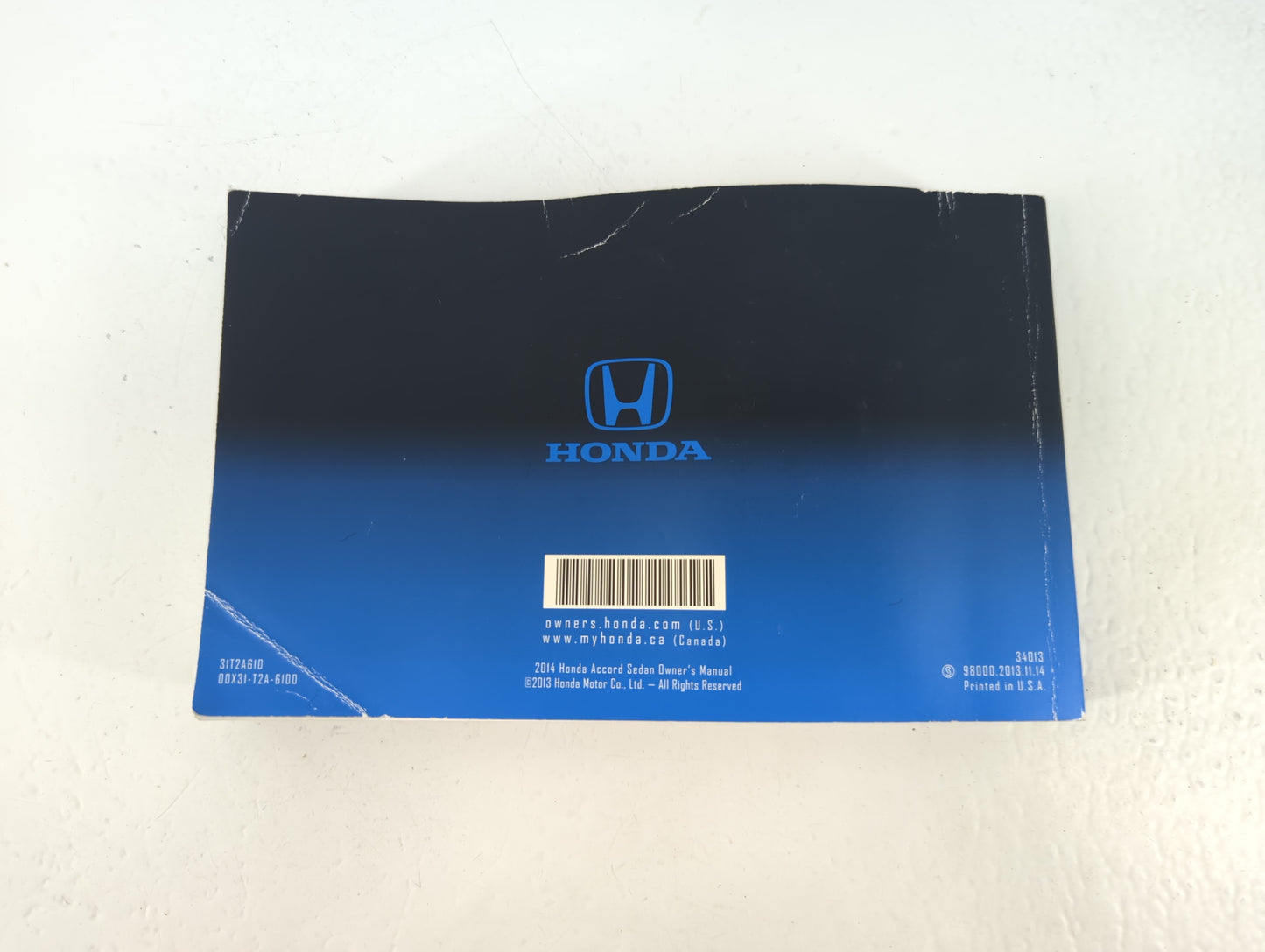 2014 Honda Accord Owners Manual Book Guide P/N:00X31-T2A-6100 31T2A610 OEM Used Auto Parts - Oemusedautoparts1.com