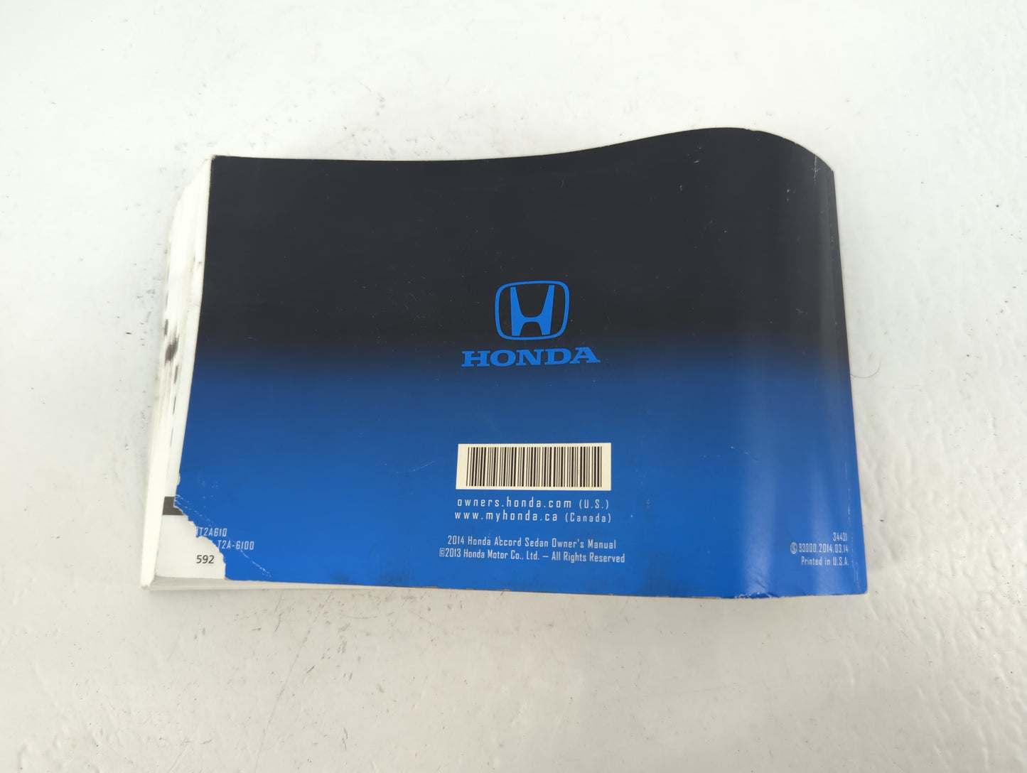 2014 Honda Accord Owners Manual Book Guide P/N:34431 93000 OEM Used Auto Parts - Oemusedautoparts1.com