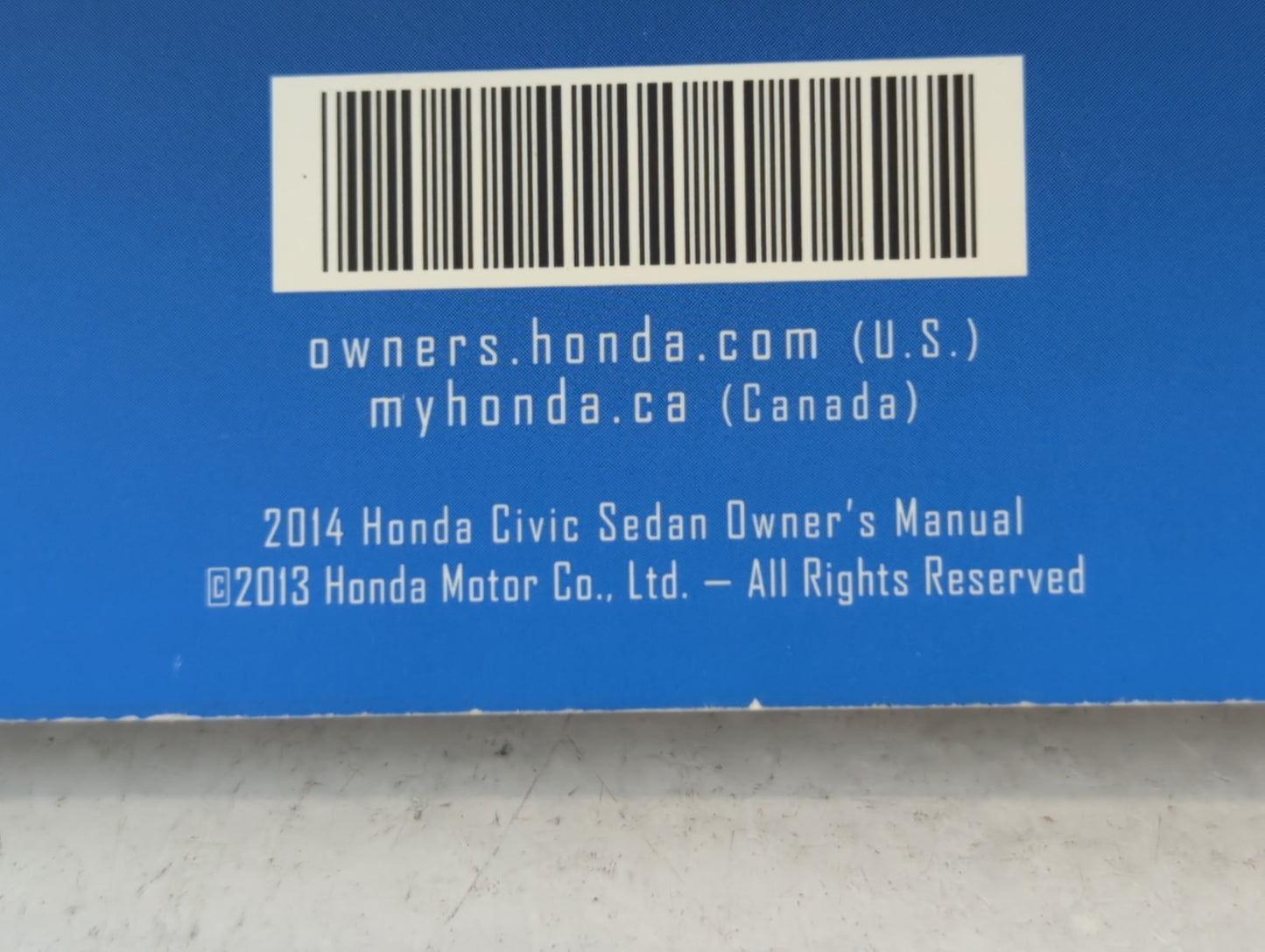 2014 Honda Civic Owners Manual Book Guide P/N:00X31-TR3-6201 31TR3620 OEM Used Auto Parts - Oemusedautoparts1.com