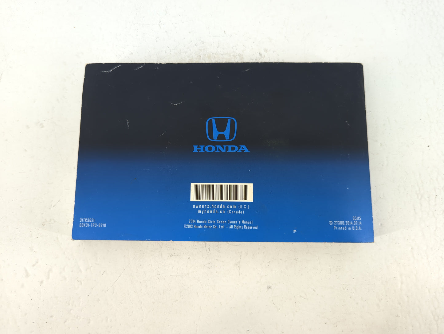 2014 Honda Civic Owners Manual Book Guide P/N:00X31-TR3-6210 31TR3621 OEM Used Auto Parts - Oemusedautoparts1.com