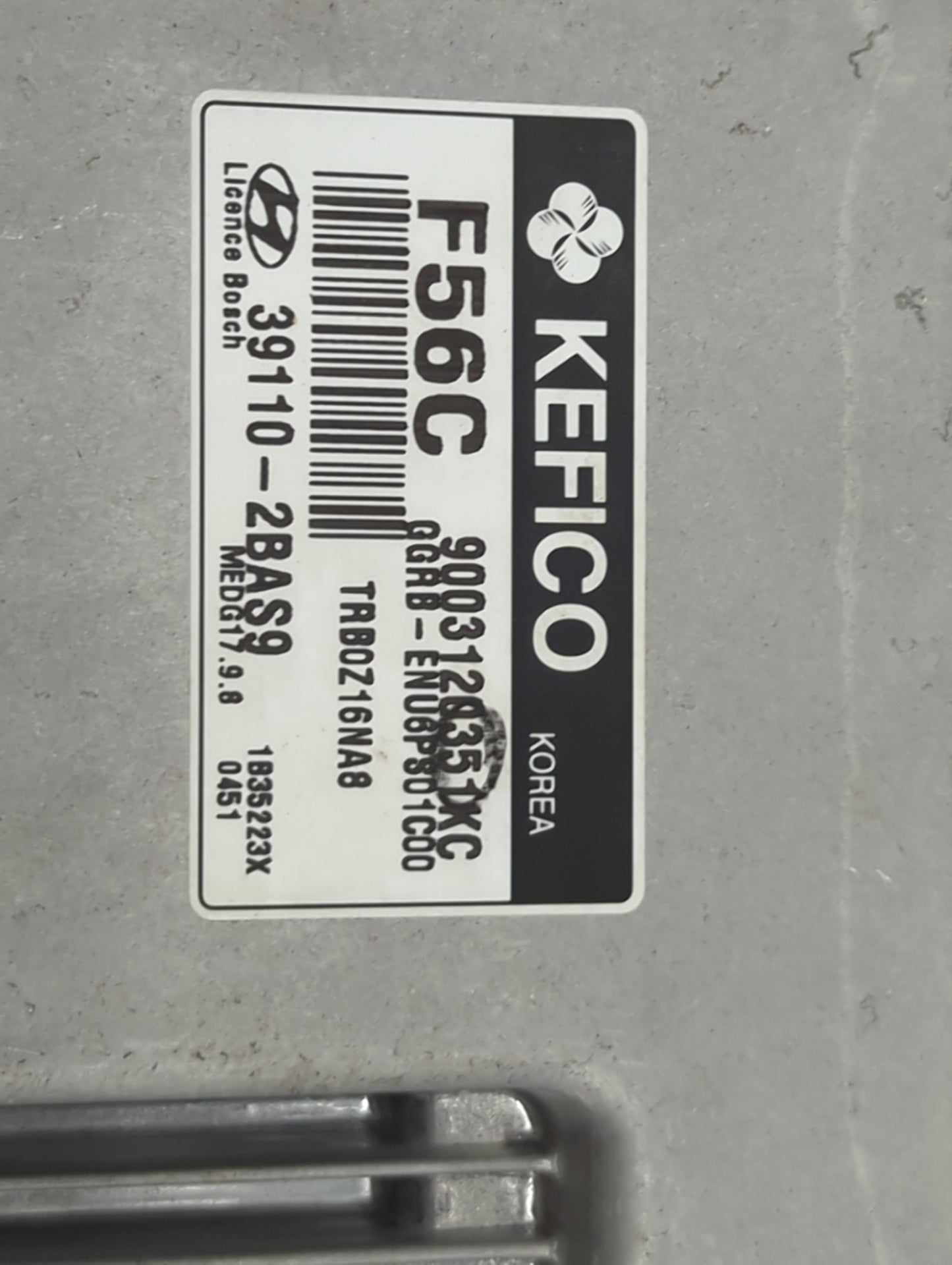 2012-2014 Hyundai Accent PCM Engine Control Computer ECU ECM PCU OEM P/N:39110-2BAS9 9003120351KC Fits Fits 2012 2013 2014 O