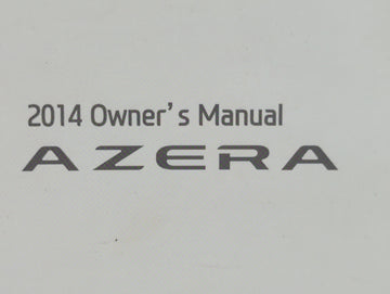 2014 Hyundai Azera Owners Manual Book Guide P/N:E3V0-EU3DB OEM Used Auto Parts
