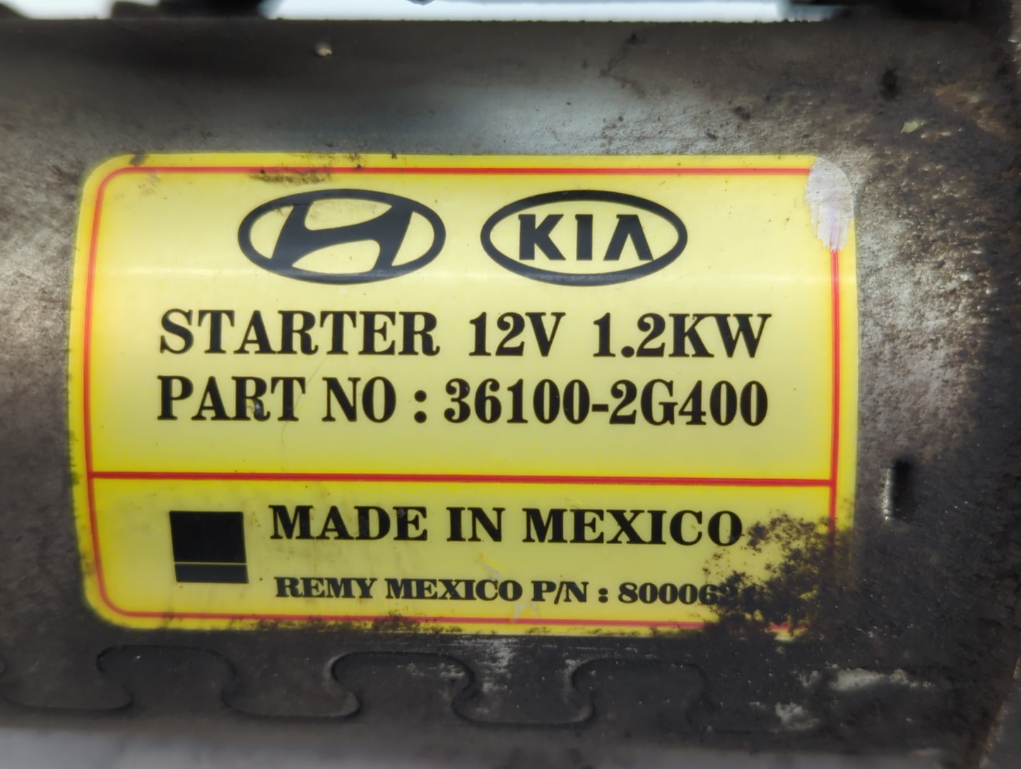 2014 Hyundai Sonata Car Starter Motor Solenoid OEM P/N:36100-2G400 Fits Fits 2015 2016 OEM Used Auto Parts - Oemusedautopart