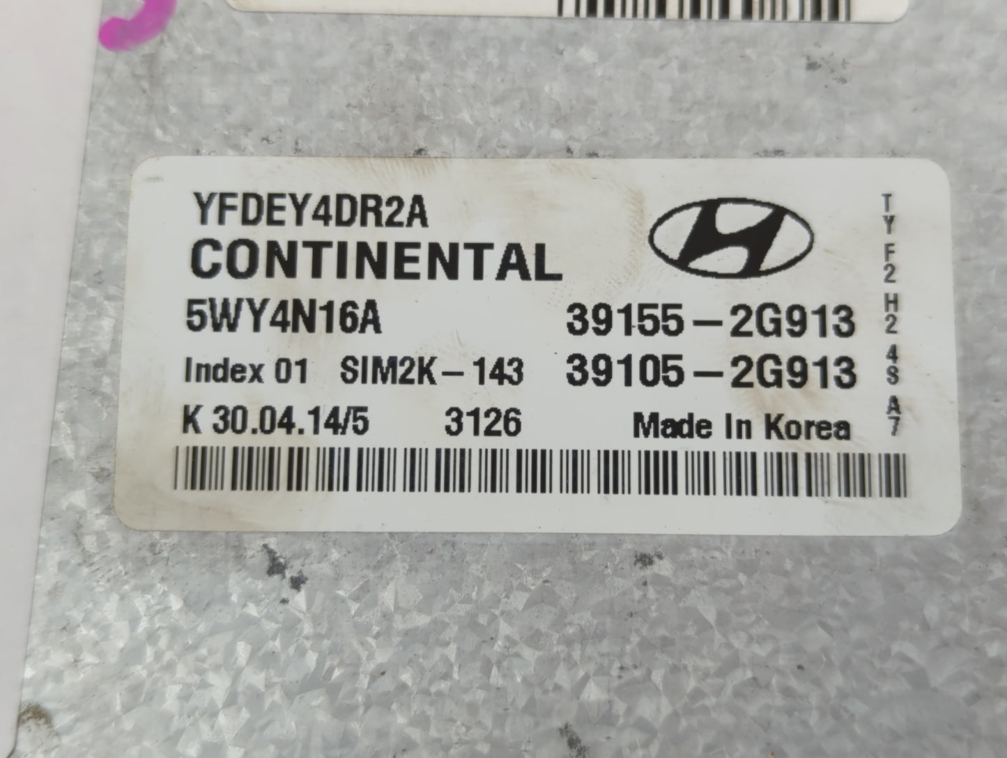 2011-2015 Hyundai Sonata PCM Engine Control Computer ECU ECM PCU OEM P/N:39155-2G913 Fits Fits 2011 2012 2013 2014 2015 OEM