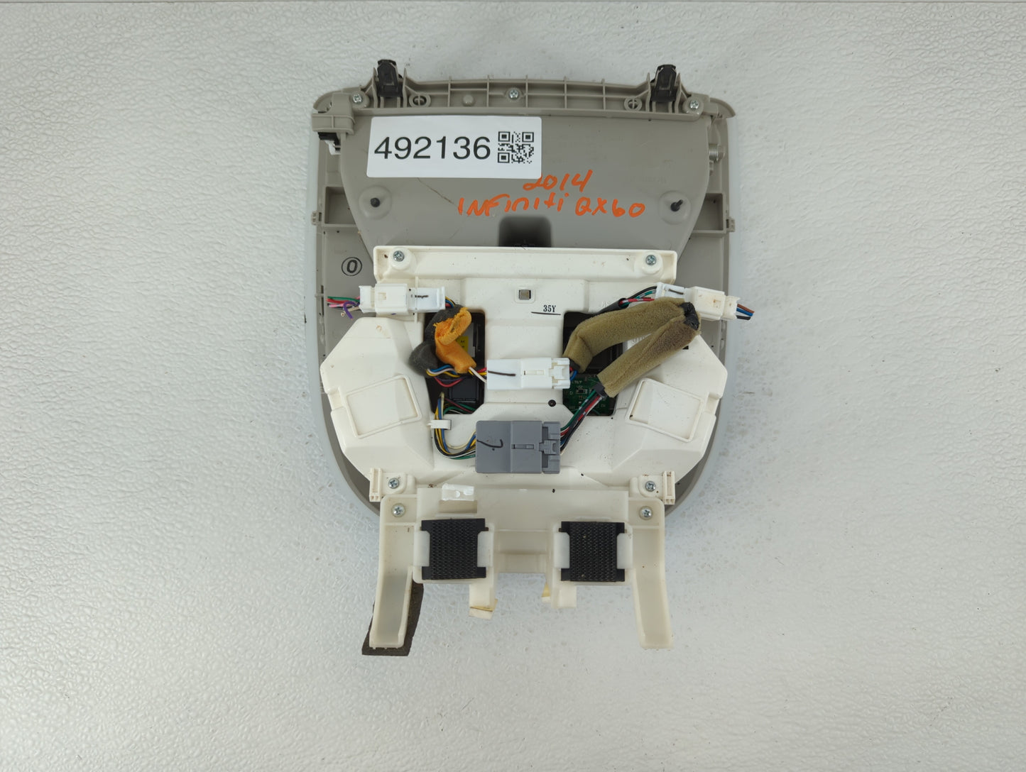 2014 Infiniti Qx60 Overhead Roof Console Light Grey - Oemusedautoparts1.com