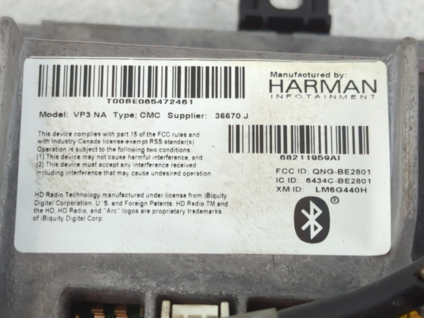 2014 Jeep Cherokee Radio AM FM Cd Player Receiver Replacement P/N:68211959AI Fits OEM Used Auto Parts - Oemusedautoparts1.co
