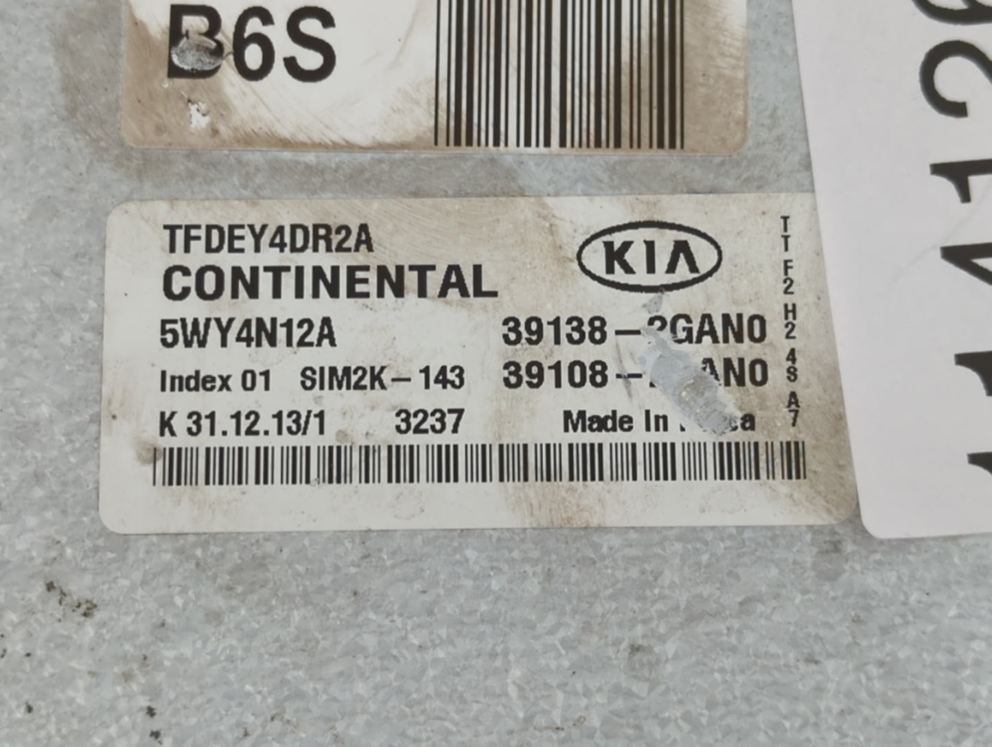 2014-2015 Kia Optima PCM Engine Control Computer ECU ECM PCU OEM P/N:39138-2GAN0 Fits Fits 2014 2015 OEM Used Auto Parts - O