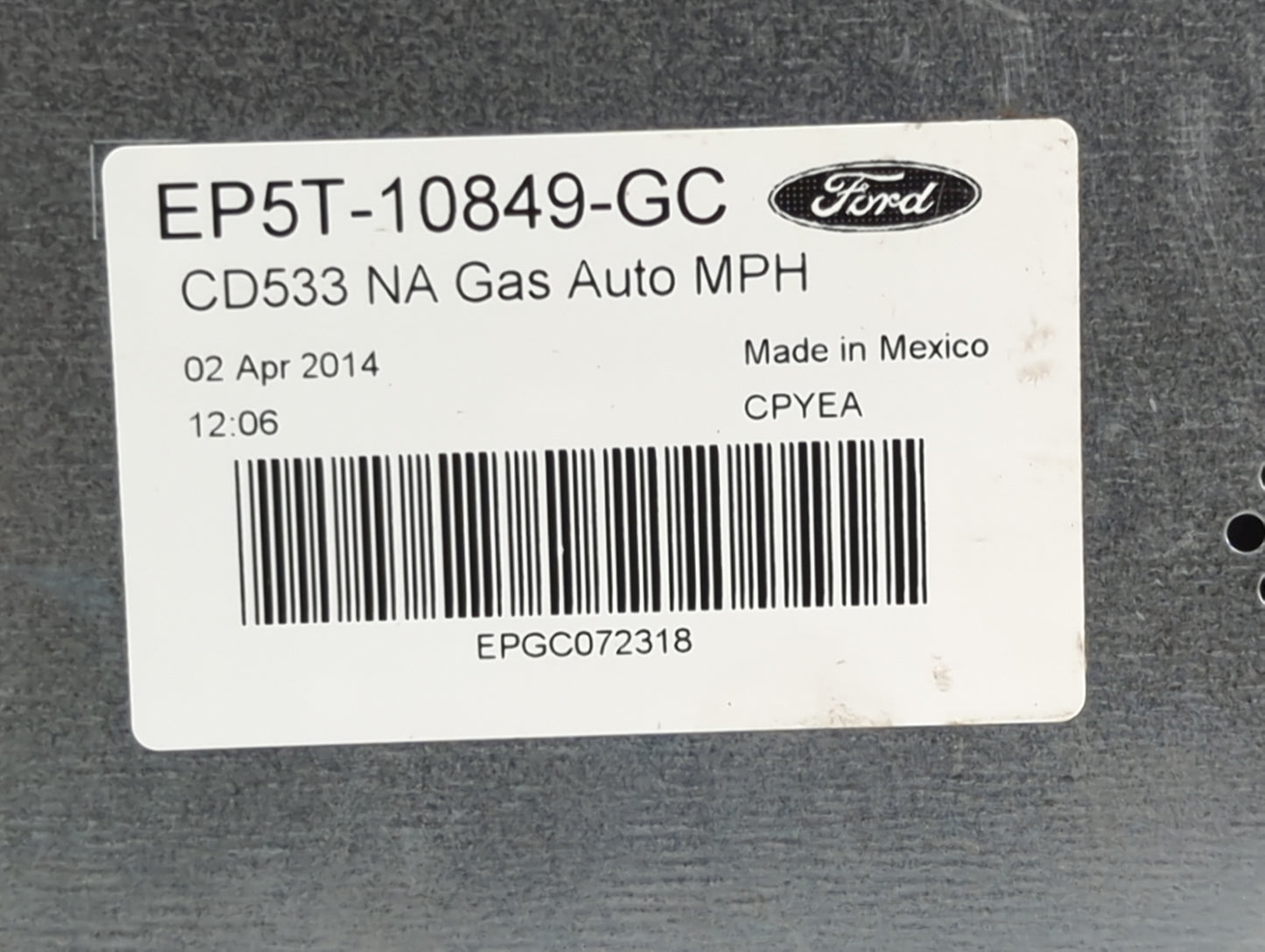 2014 Lincoln Mkz Instrument Cluster Speedometer Gauges P/N:EP5T-10849-GC Fits OEM Used Auto Parts - Oemusedautoparts1.com