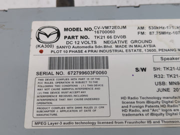 2013-2015 Mazda Cx-9 Am Fm Cd Player Radio Receiver