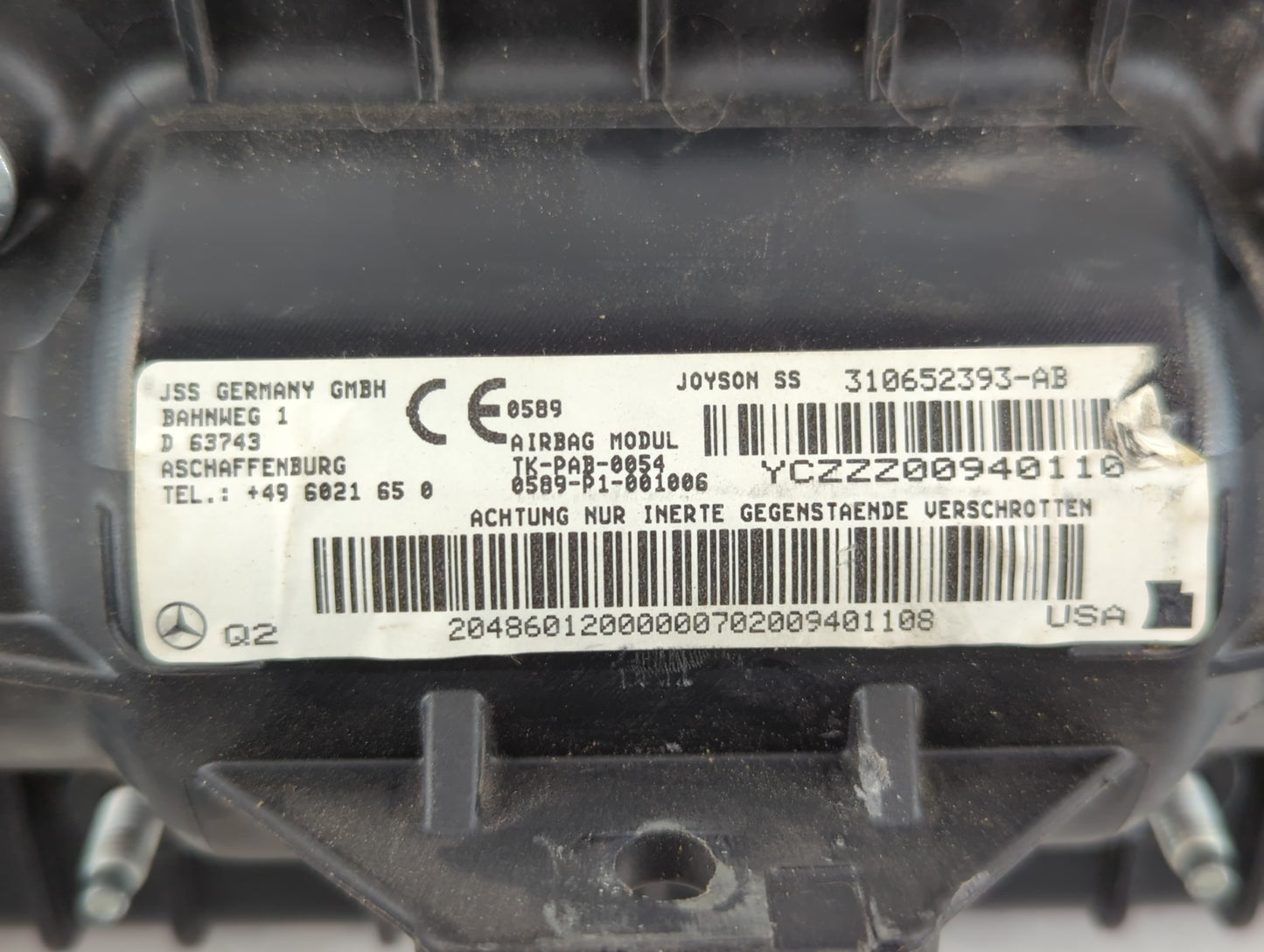 2012-2015 Mercedes-Benz C250 Air Bag Passenger Right Dashboard OEM P/N:310652393-AB Fits Fits 2012 2013 2014 2015 OEM Used A