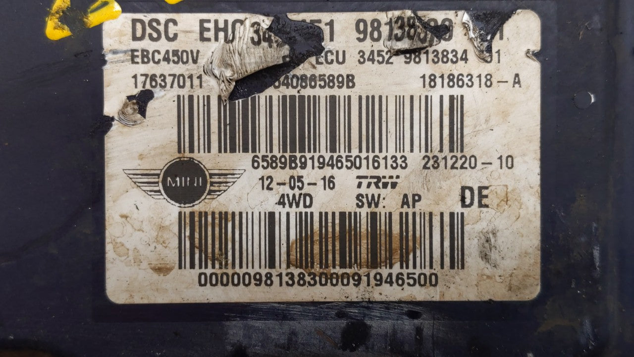 2014-2016 Mini Cooper Countryman ABS Pump Control Module Replacement P/N:54086589A 3451 9813345 Fits Fits 2014 2015 2016 OEM