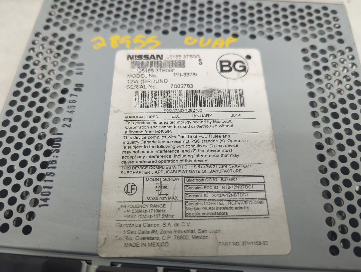 2013-2015 Nissan Altima Radio AM FM Cd Player Receiver Replacement P/N:28185 3TB0G PN-3378I Fits Fits 2013 2014 2015 OEM Use
