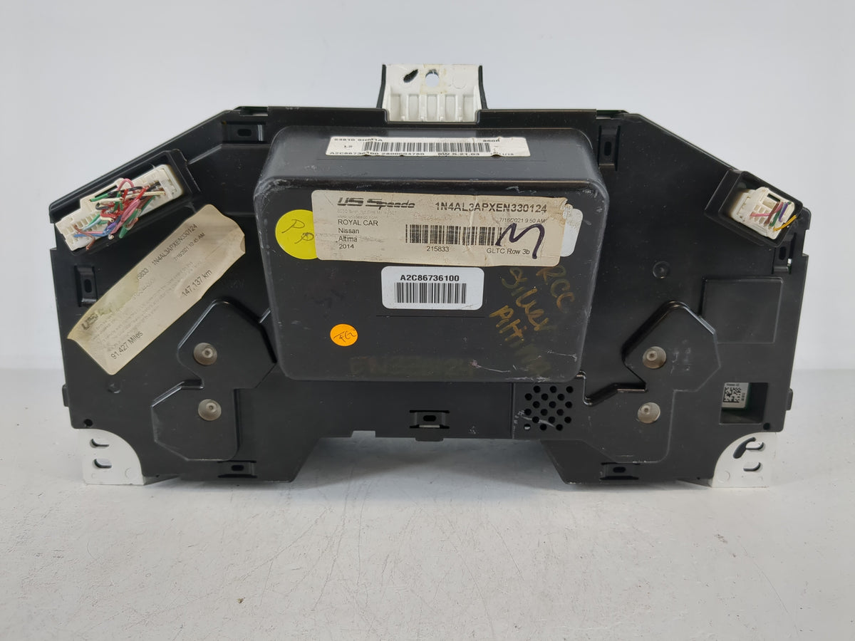 2014 Nissan Altima Instrument Cluster Speedometer Gauges P/N:24810 9HM1A Miles:135K Fits OEM Used Auto Parts - Oemusedautopa