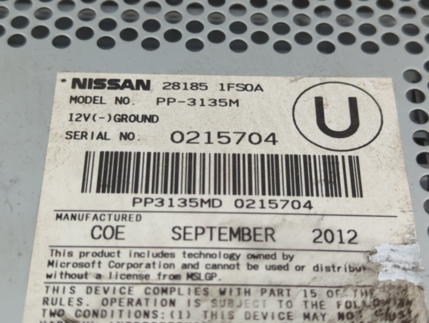 2011-2014 Nissan Cube Radio AM FM Cd Player Receiver Replacement P/N:28185-1FS0A Fits Fits 2011 2012 2013 2014 OEM Used Auto