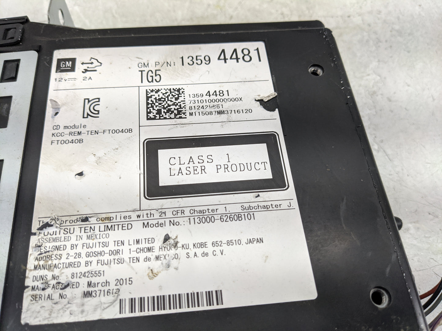 2011-2014 Nissan Juke Radio AM FM Cd Player Receiver Replacement P/N:1359481 Fits Fits 2011 2012 2013 2014 OEM Used Auto Par